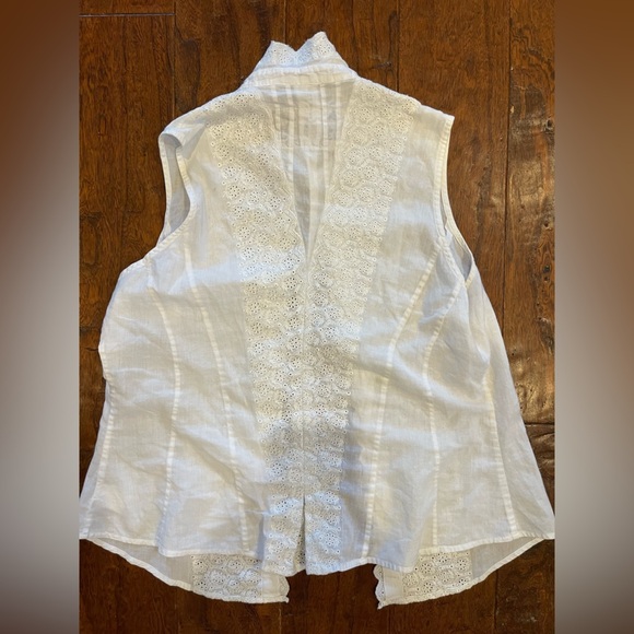 Johnny Was Pete & Greta blouse White eyelet embroidered Size M - Picture 5 of 8